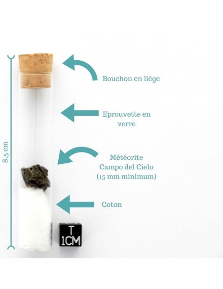 Météorite en éprouvette