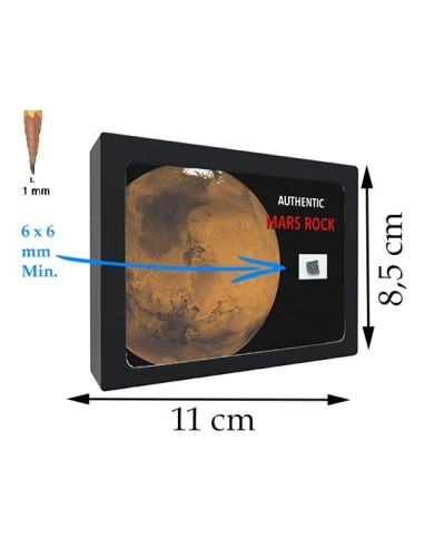 Météorite martienne en écrin de qualité à acheter