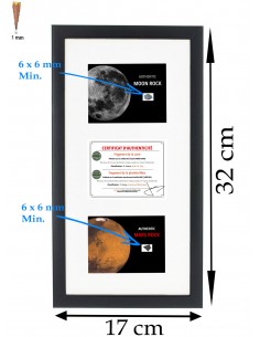 Cadre Avec d'Authentiques Morceaux de la Lune et de Mars 2